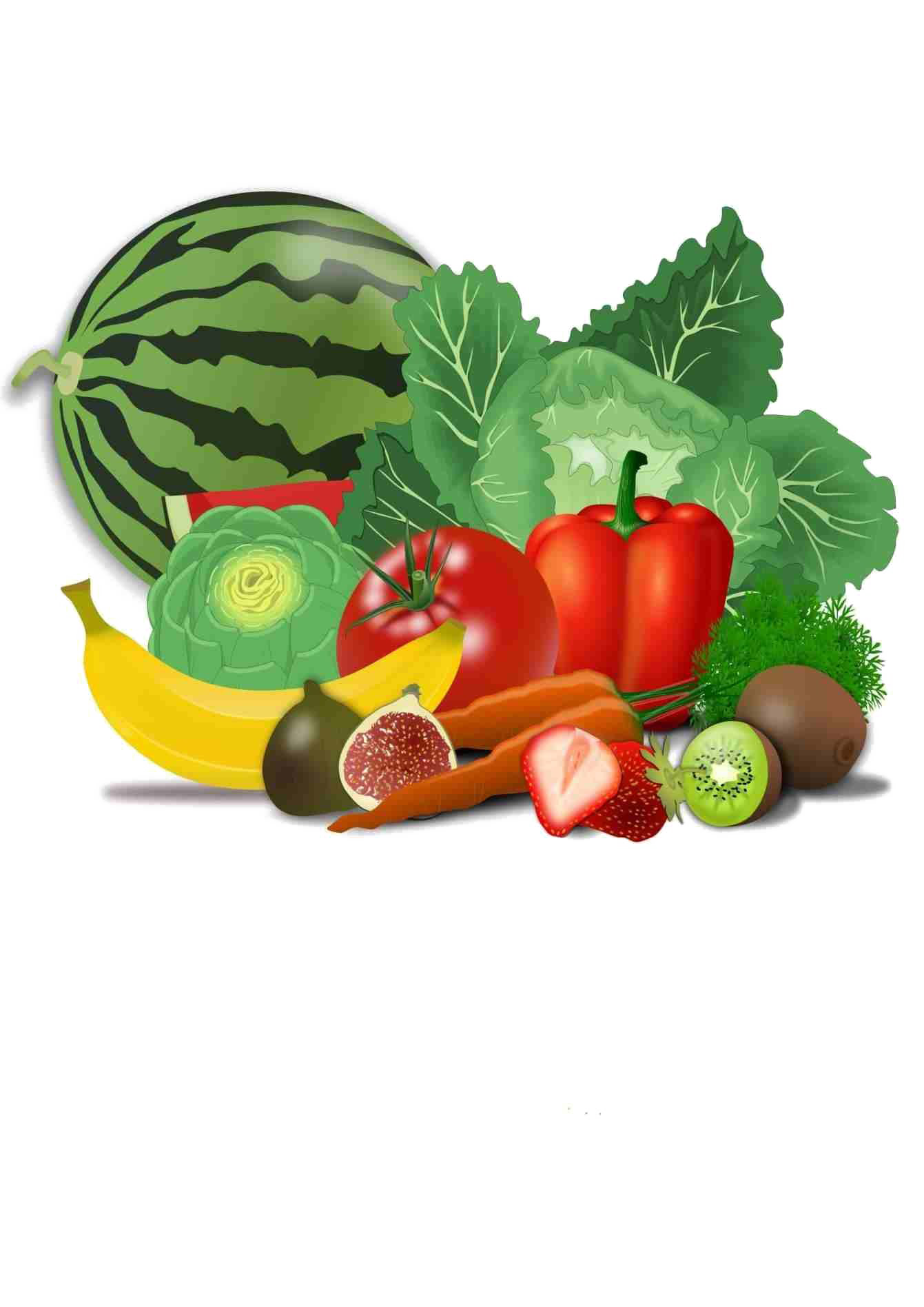 Einegruppe Von Früchten Und Gemüse