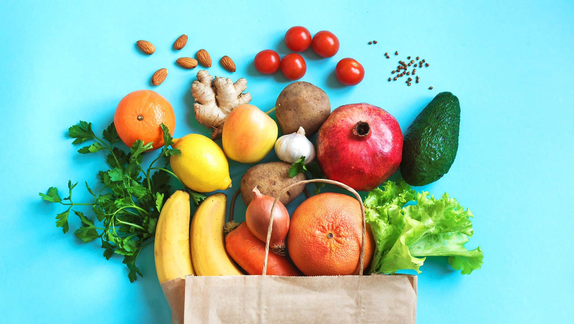 Caption: Vibrant Collection of Fresh Healthy Foods
