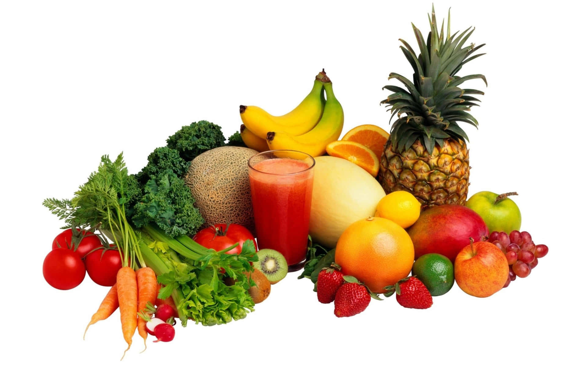 Variety of Fresh Healthy Foods Wallpaper