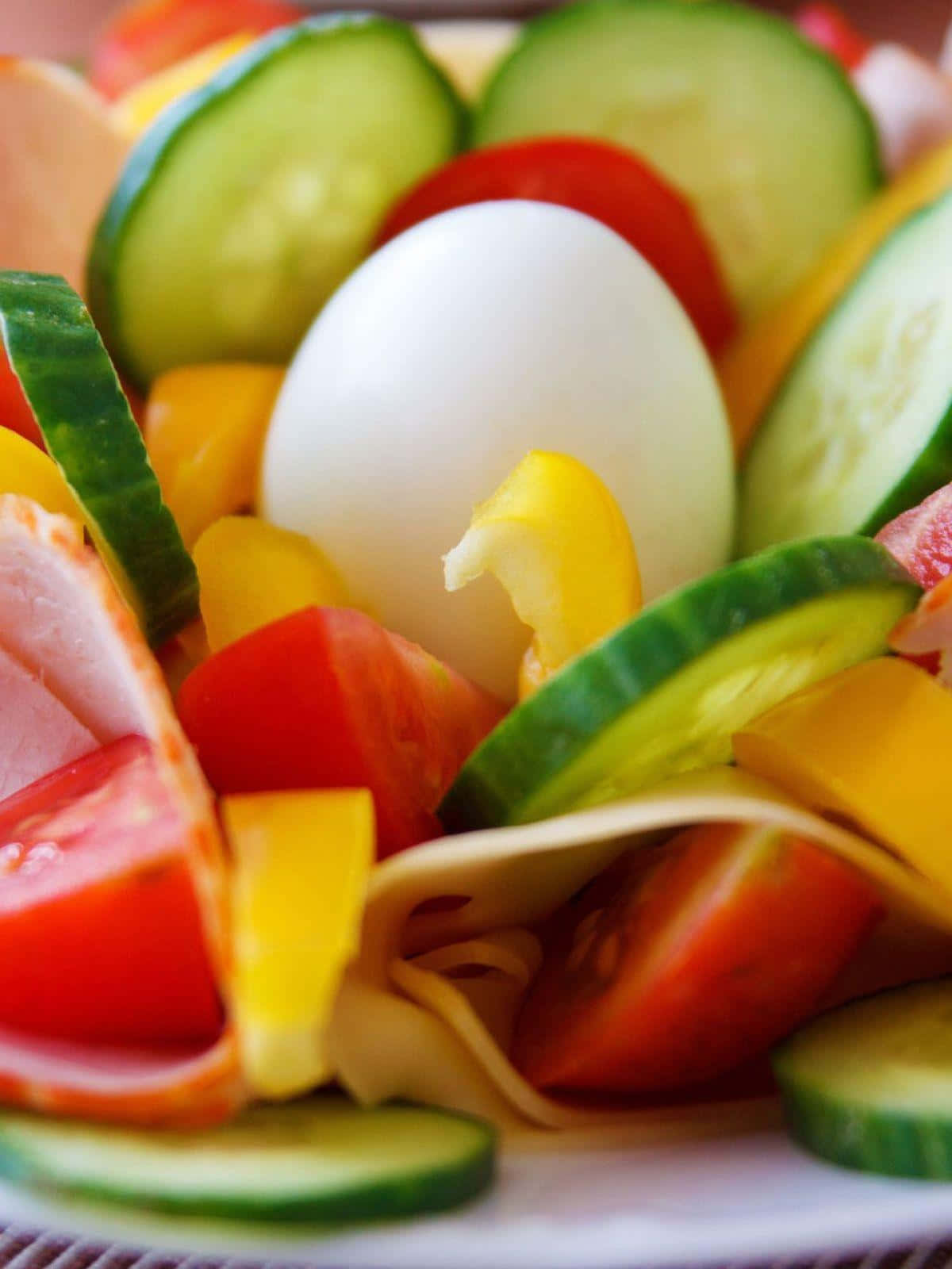 Hälsosammat: Grönsaksskivor Och Äggbild