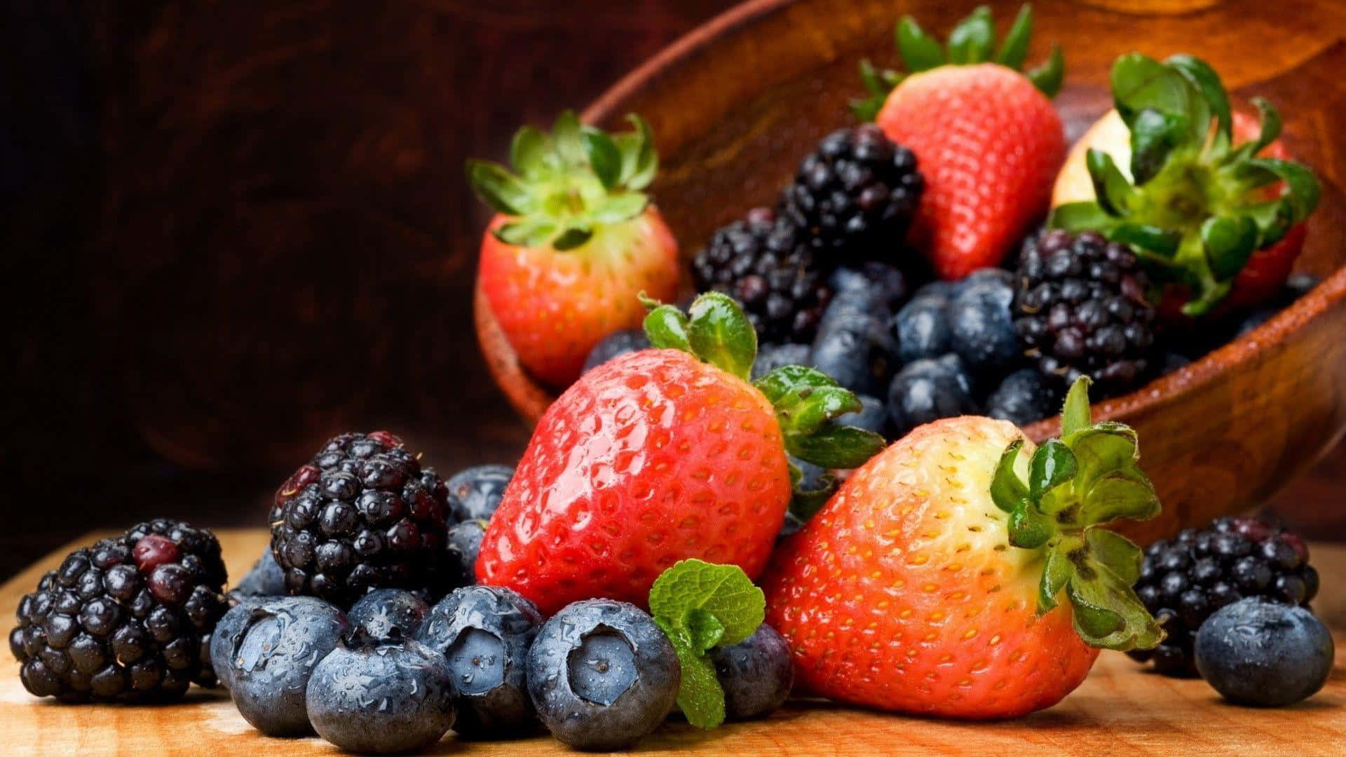Healthy Food Blueberries Raspberries Strawberries Picture