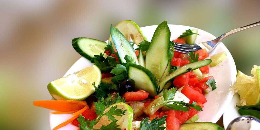 Healthy Food On White Plate Picture