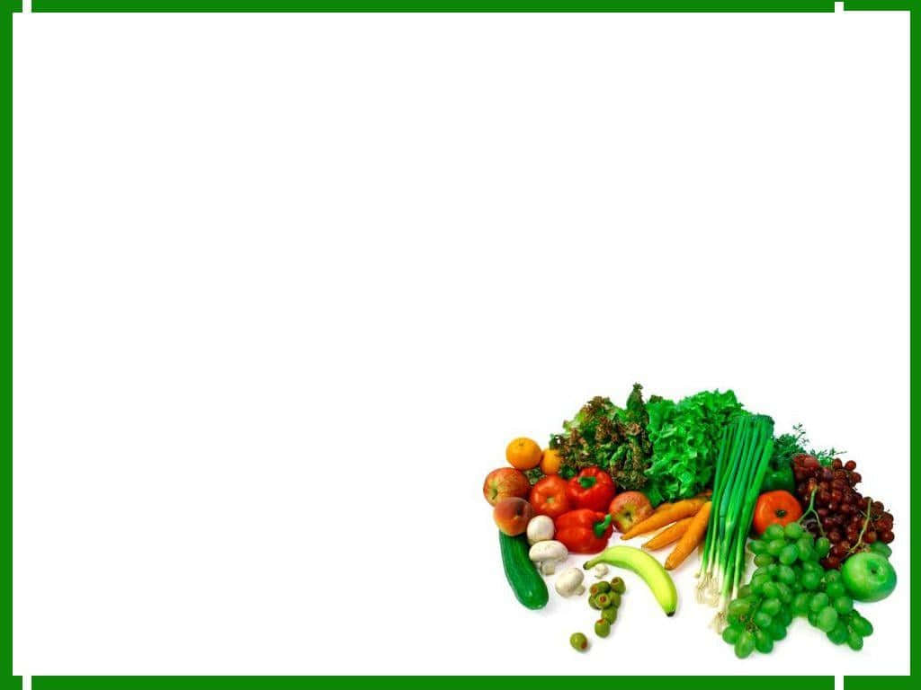Healthy Food Green Border And Vegetables Picture