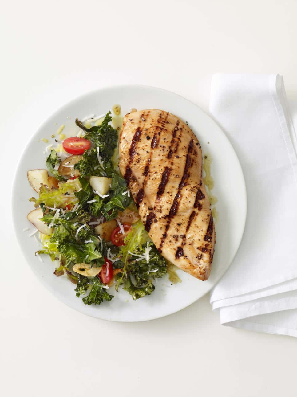 Healthy Food Grilled Salmon And Vegetables Picture