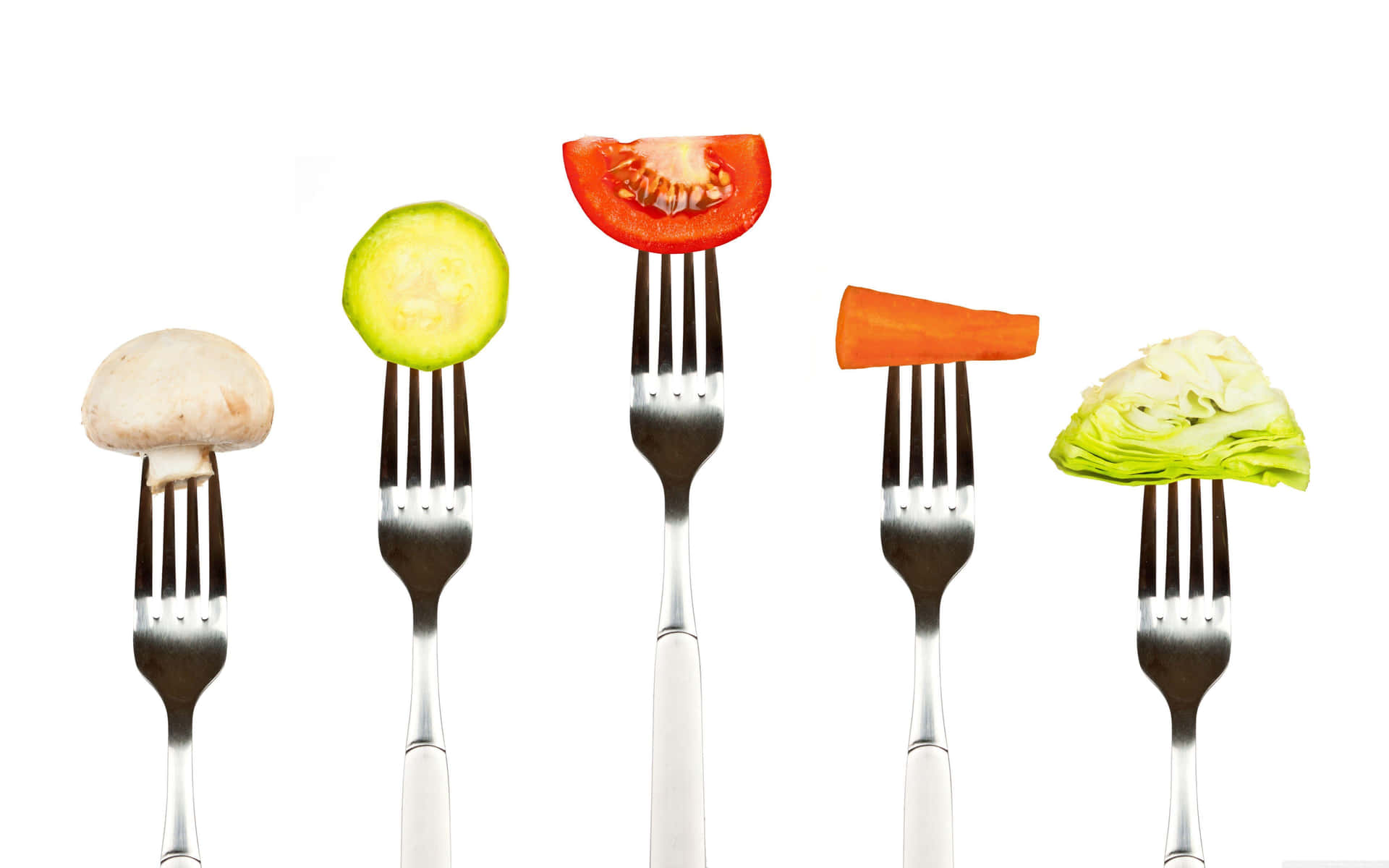Healthy Food Slices On Forks Picture