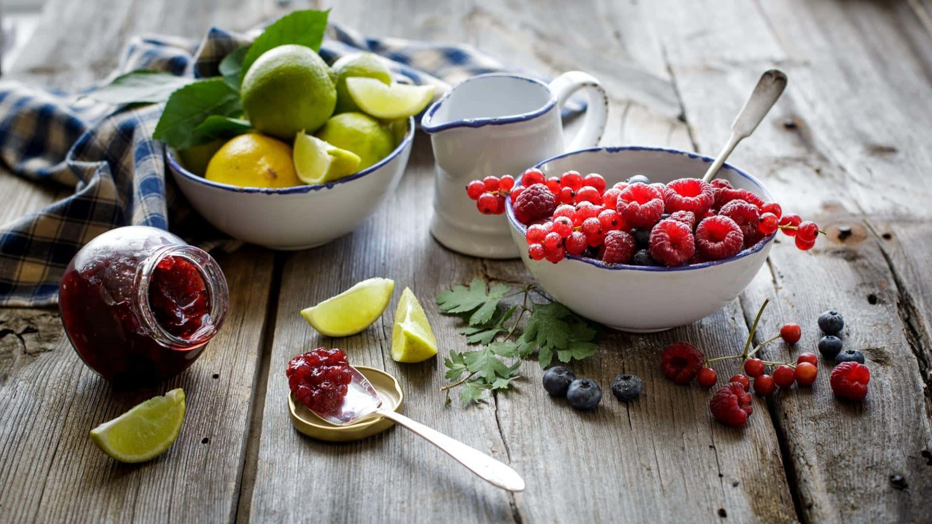 Healthy Food Fruits And Jam Picture