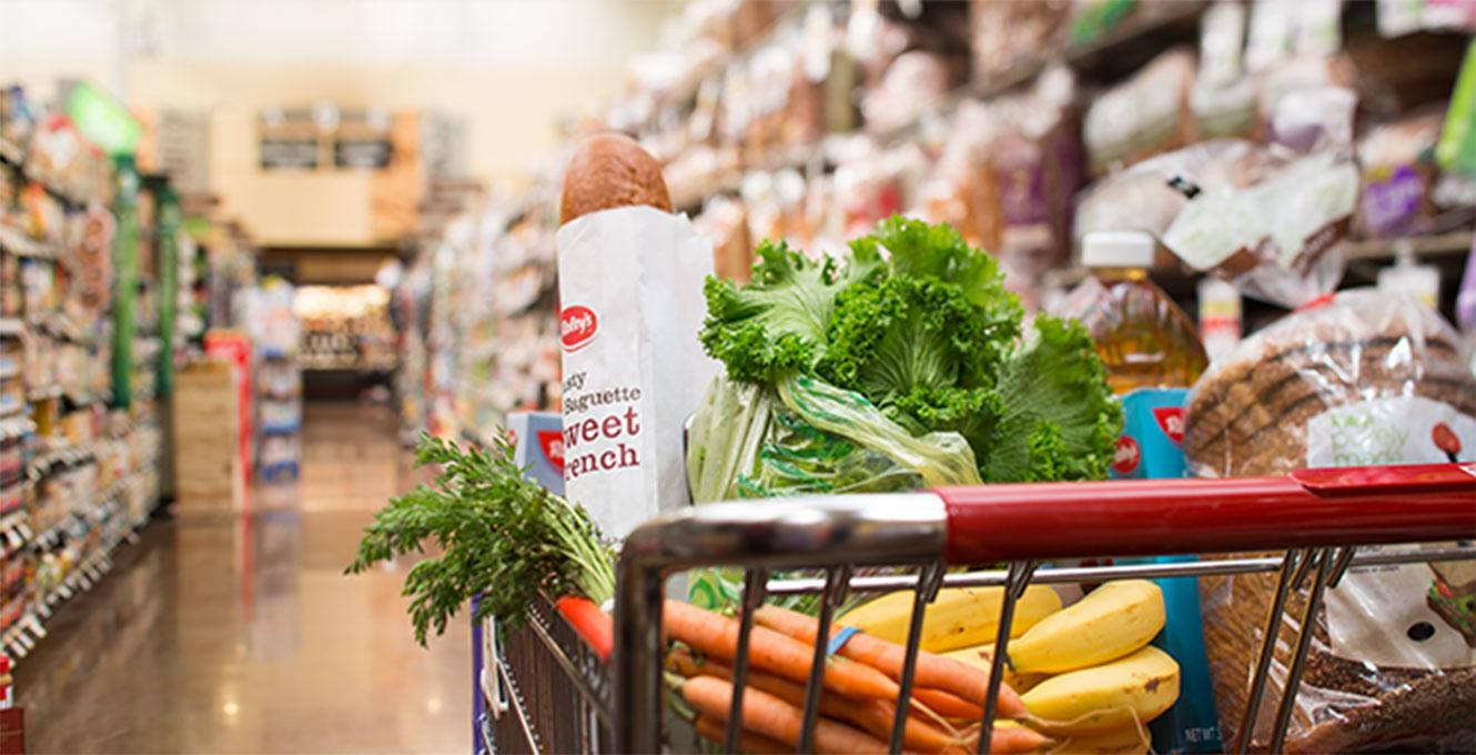 Healthy Groceries In The Supermarket Wallpaper