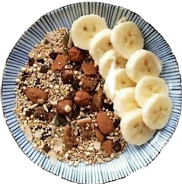 Healthy Oatmealwith Bananasand Nuts PNG