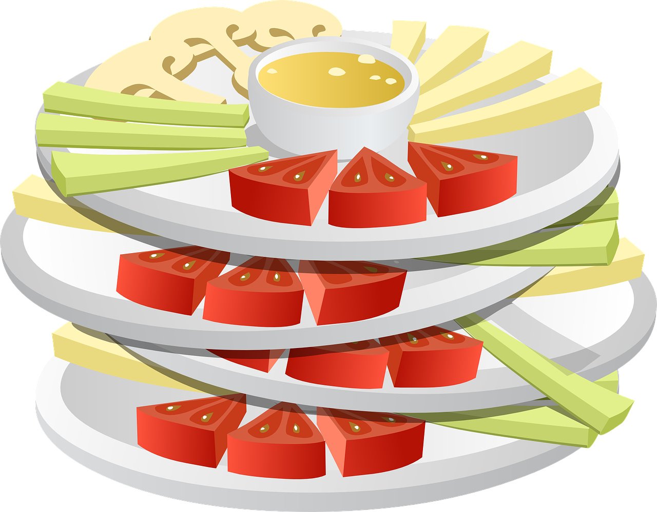 Healthy Snack Platter Illustration PNG