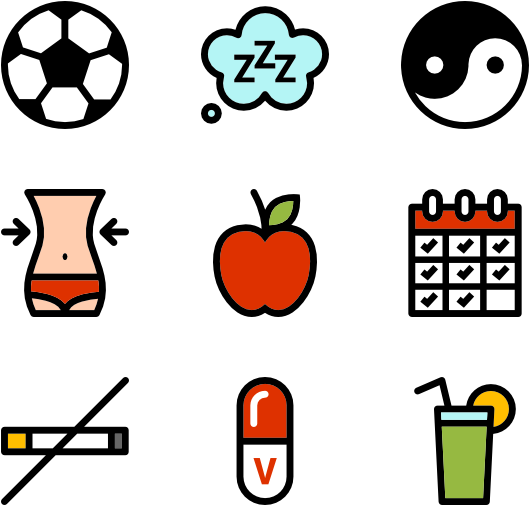 Healthy_ Lifestyle_ Elements_ Vector PNG