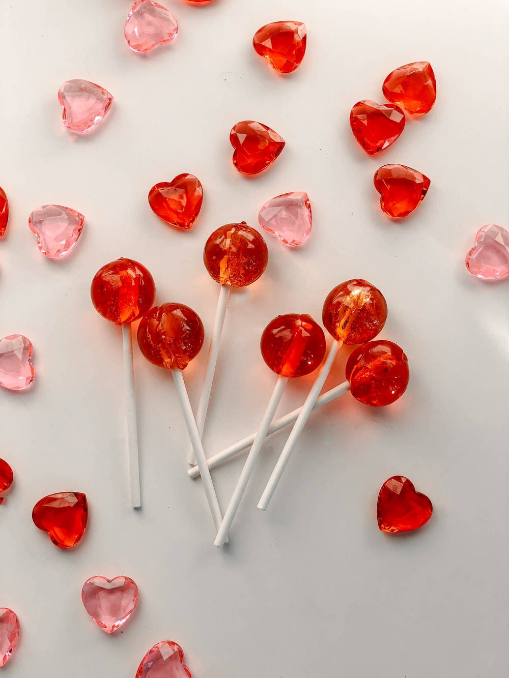 Heart Aesthetic Crystals And Lollipops Wallpaper