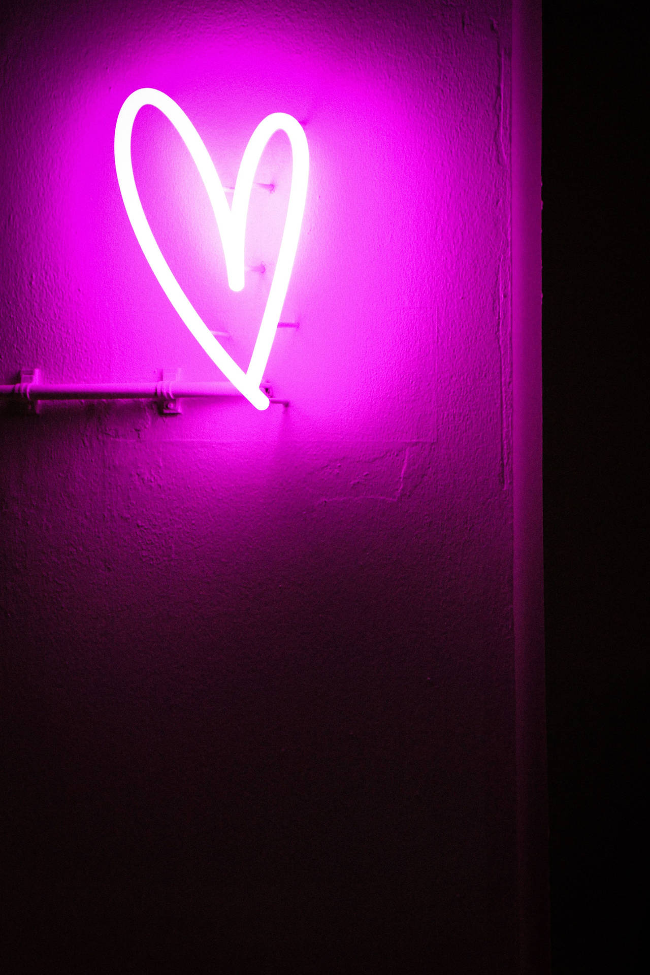 Heart Aesthetic Purple Neon Light Wallpaper