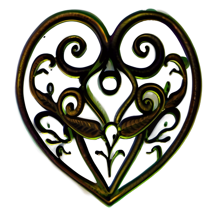 Heart And Scrollwork Png A PNG