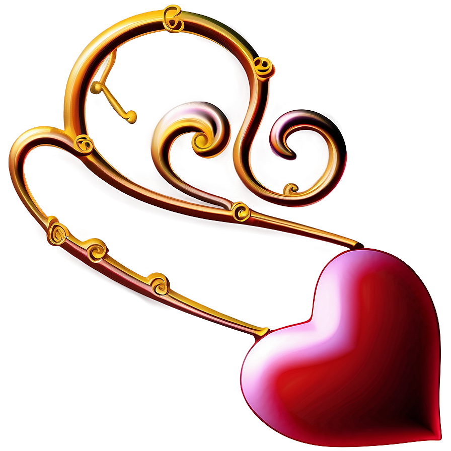 Heart And Scrollwork Png D PNG