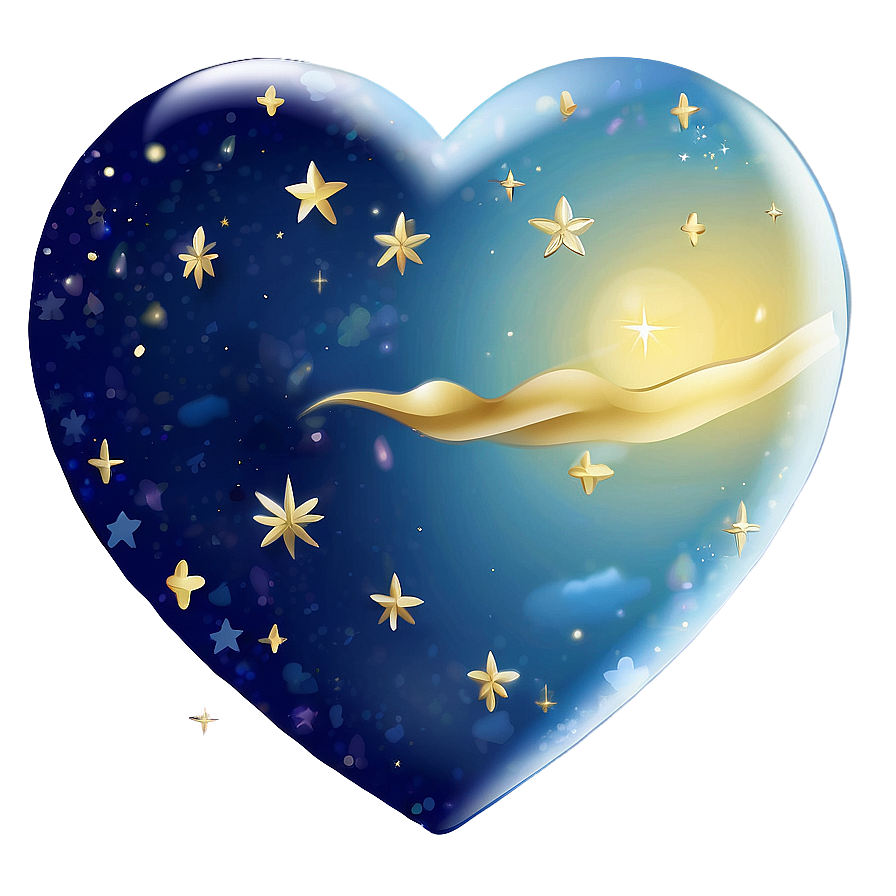 Heart And Stars Sky Png A PNG