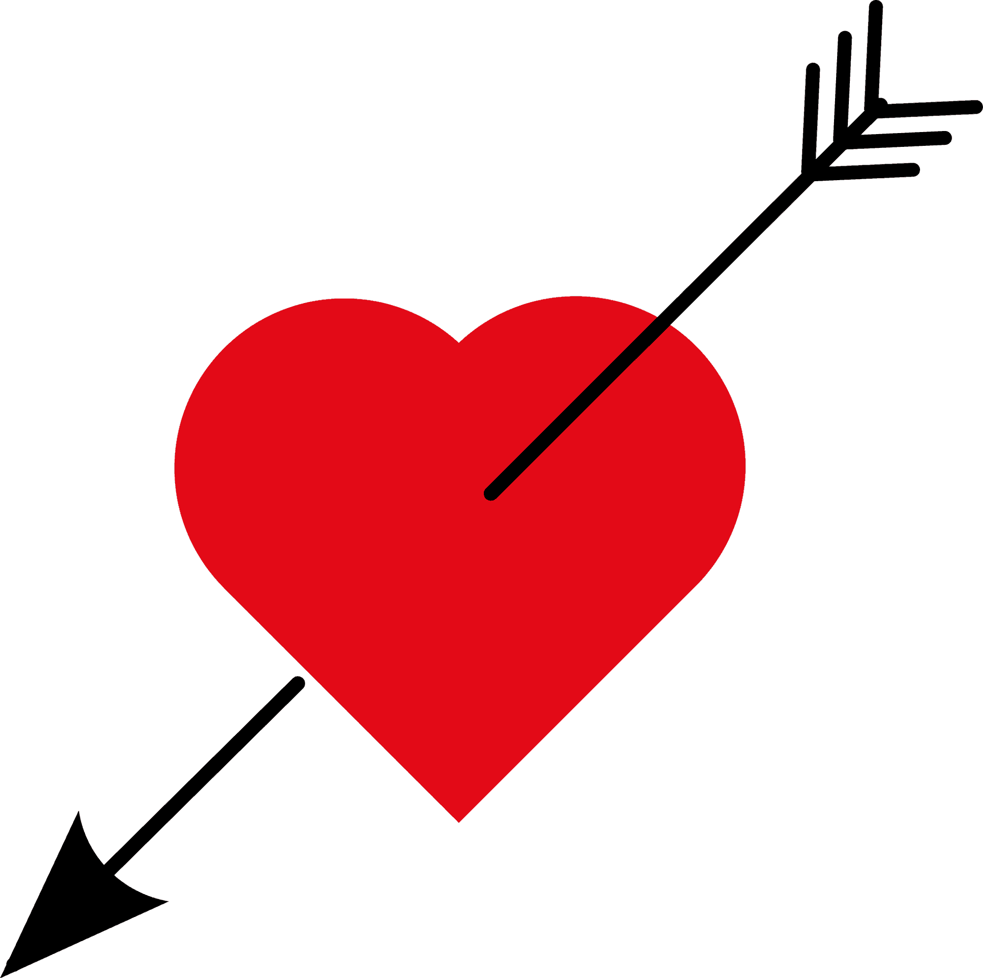 Heart Arrow Love Tattoo Design PNG