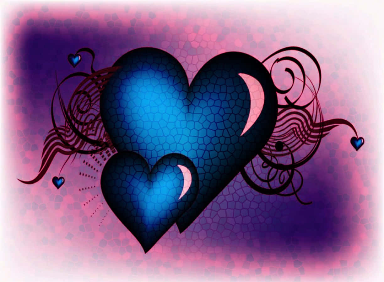 A Beautiful, Colorful Artistic Heart Design Wallpaper