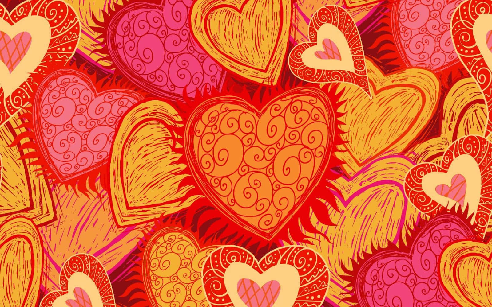 Vibrant, Colorful Heart Artwork Wallpaper
