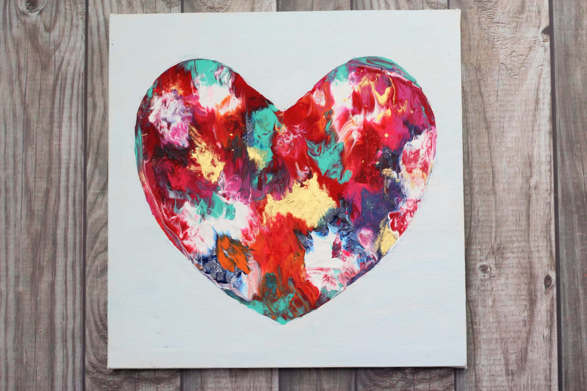 Heart Art in Vibrant Colors Wallpaper