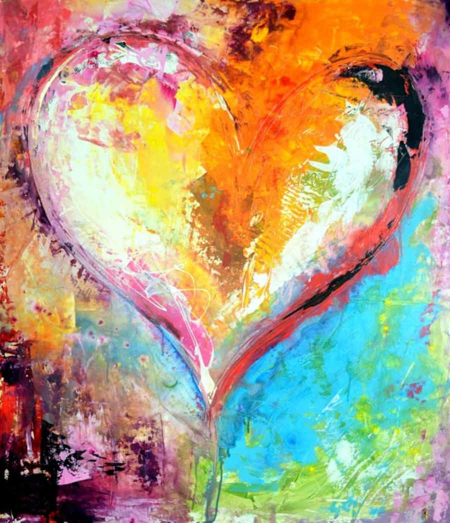 Captivating Heart Art Painting Wallpaper
