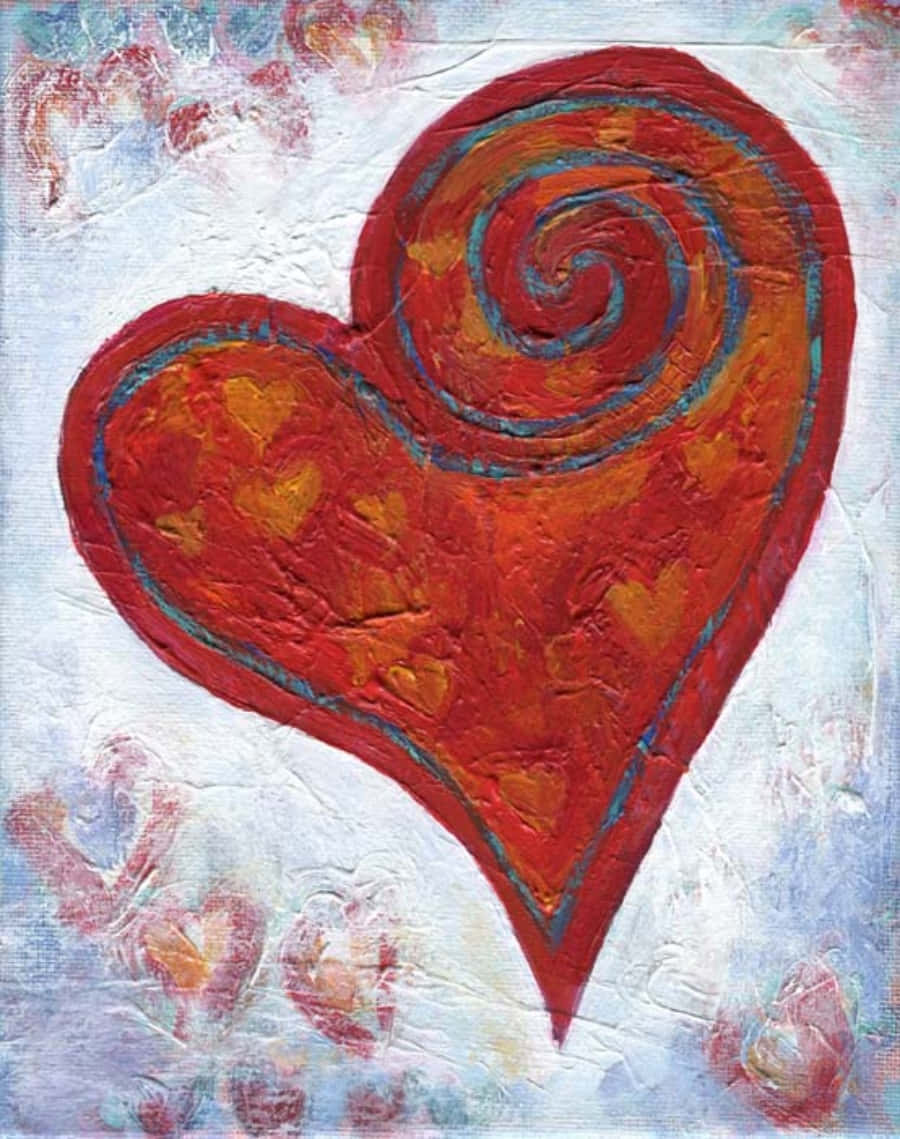 Heart Art: A Colorful Swirl of Love Wallpaper