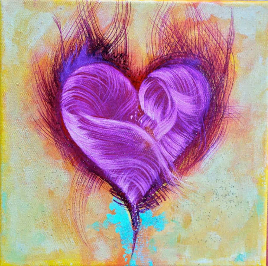 Elegant Heart Art on a Swirling Background Wallpaper