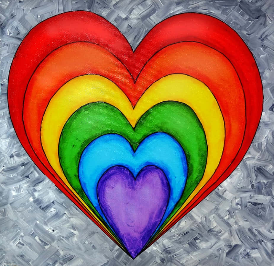 Vibrant Heart Art on a Colorful Background Wallpaper