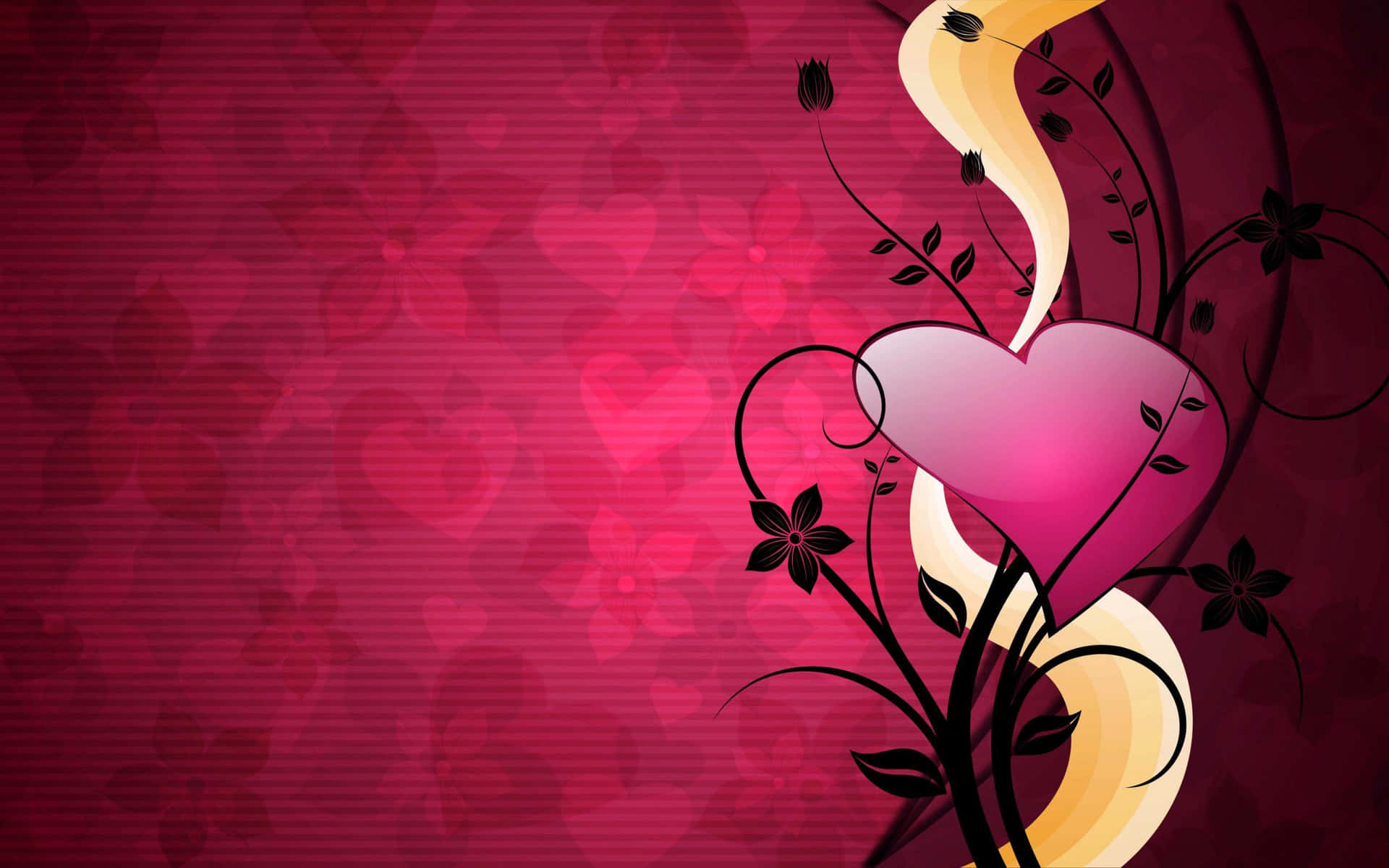 Black Flower Heart Art Background