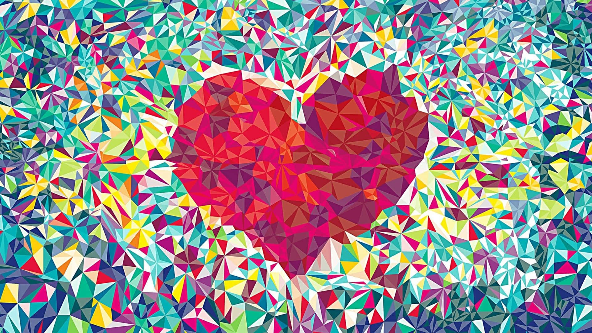 Geometric Art Heart Background