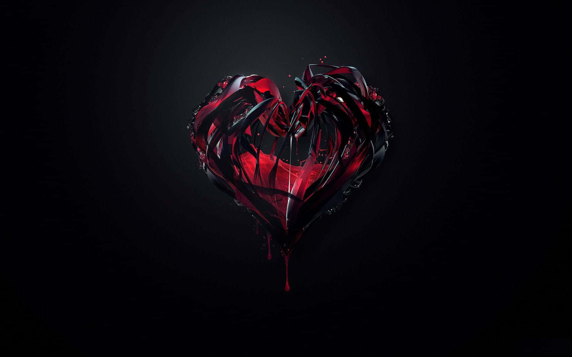 Black And Red Abstract Heart Background