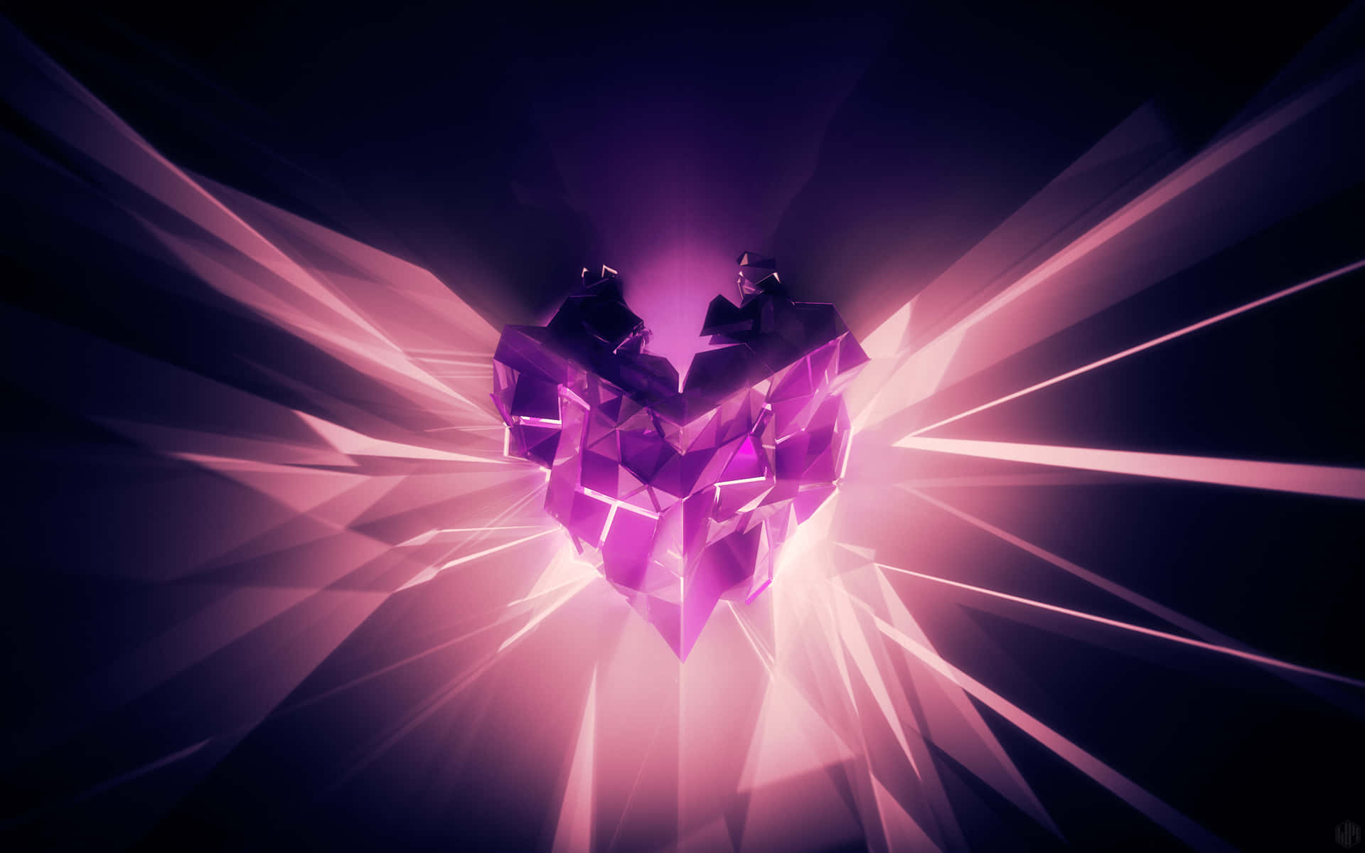 Purple Gem Heart Background