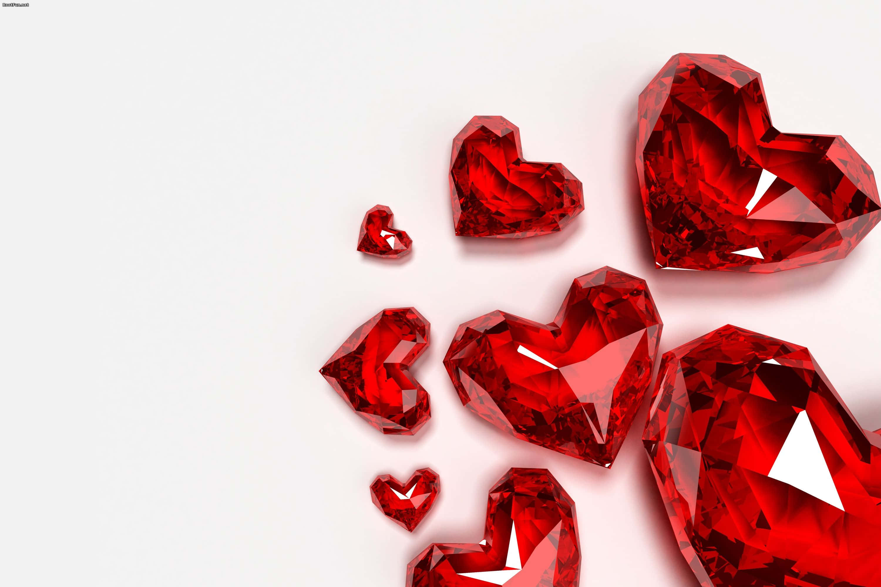 Download Red Heart Gems Background