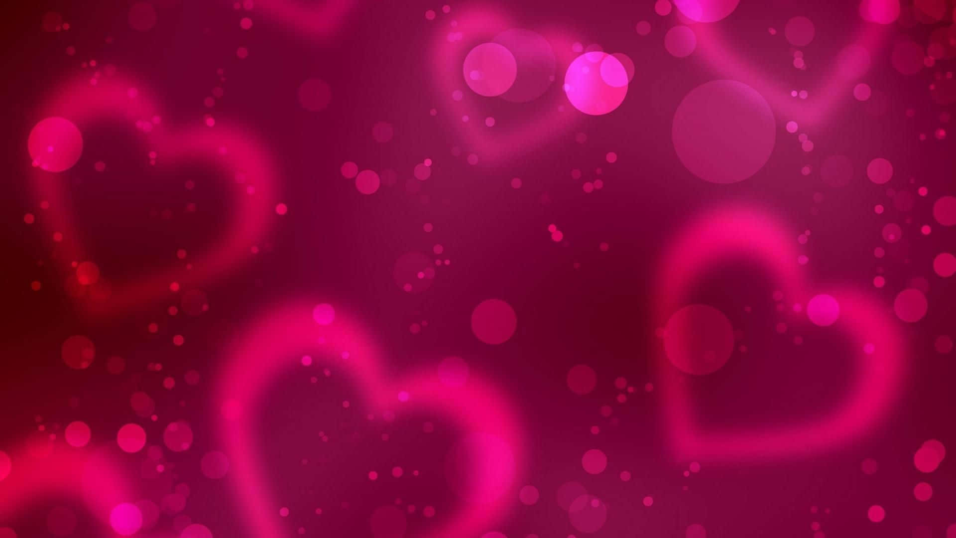 Pink Bokeh Heart Background