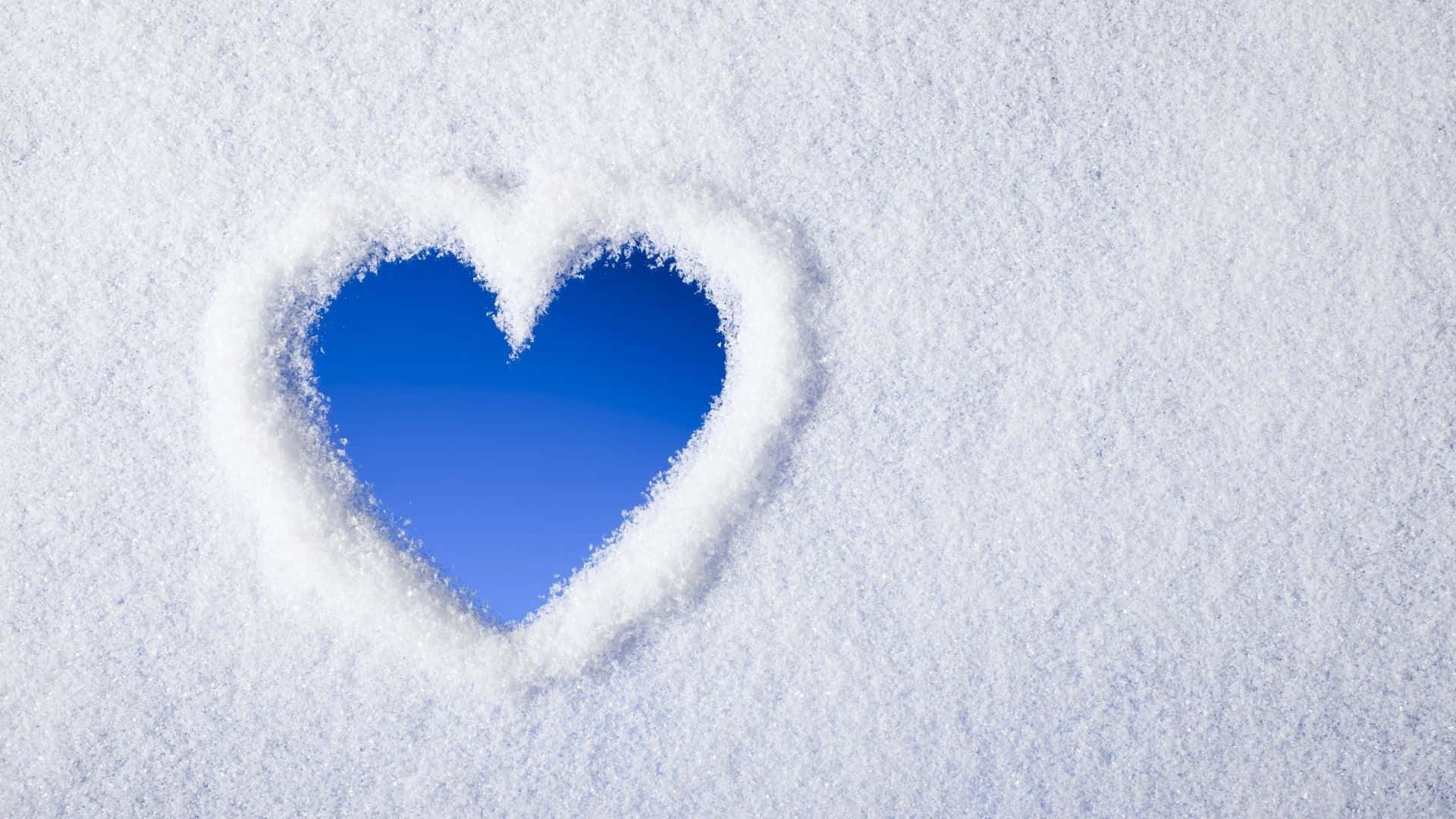 Blue Snow Heart Background