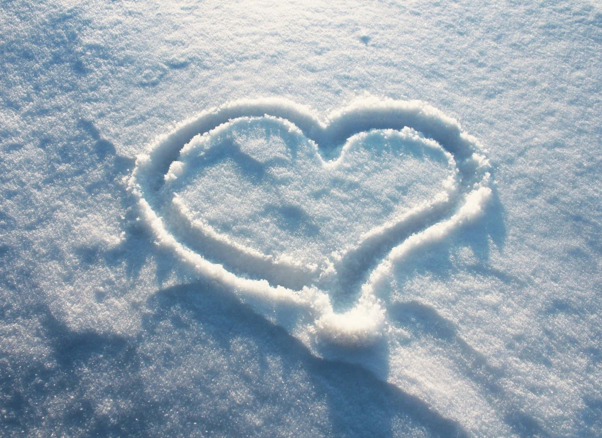 Aesthetic Heart Snow Background