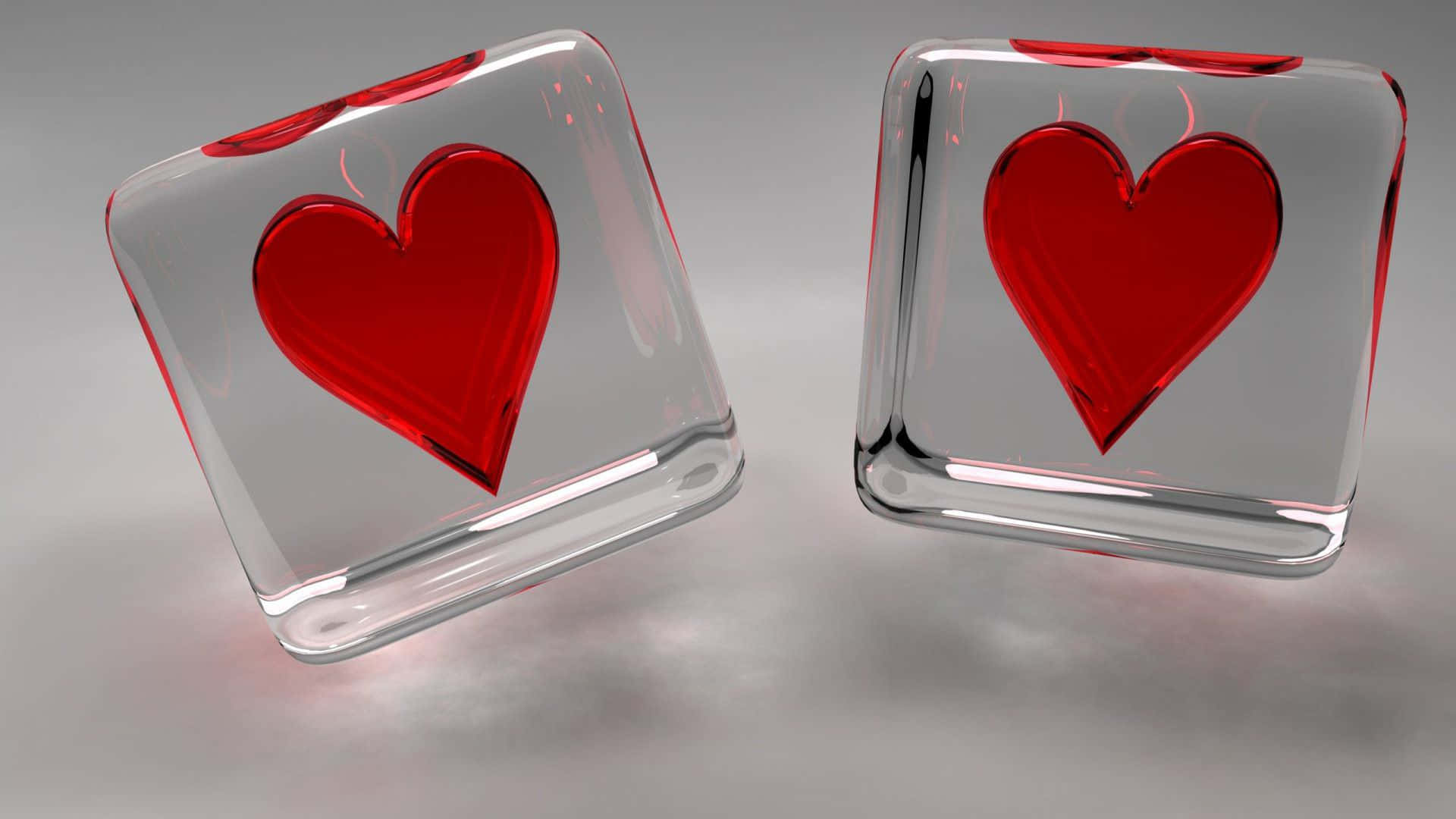 Cubic Red Heart Background