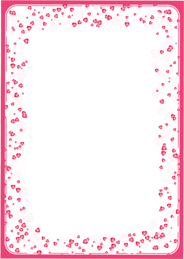 Heart Border Design Template PNG