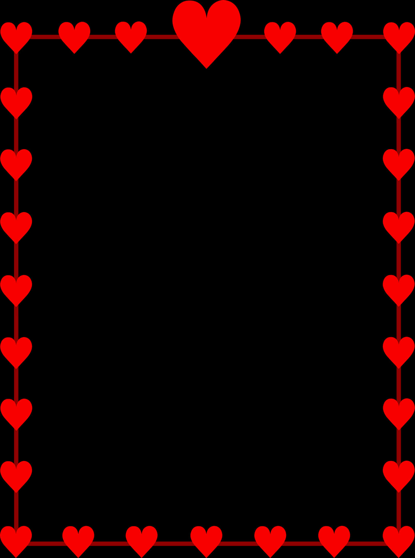 Heart Bordered Black Background PNG