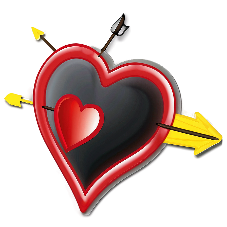 Heart Clipart With Arrows Png Dqq53 PNG