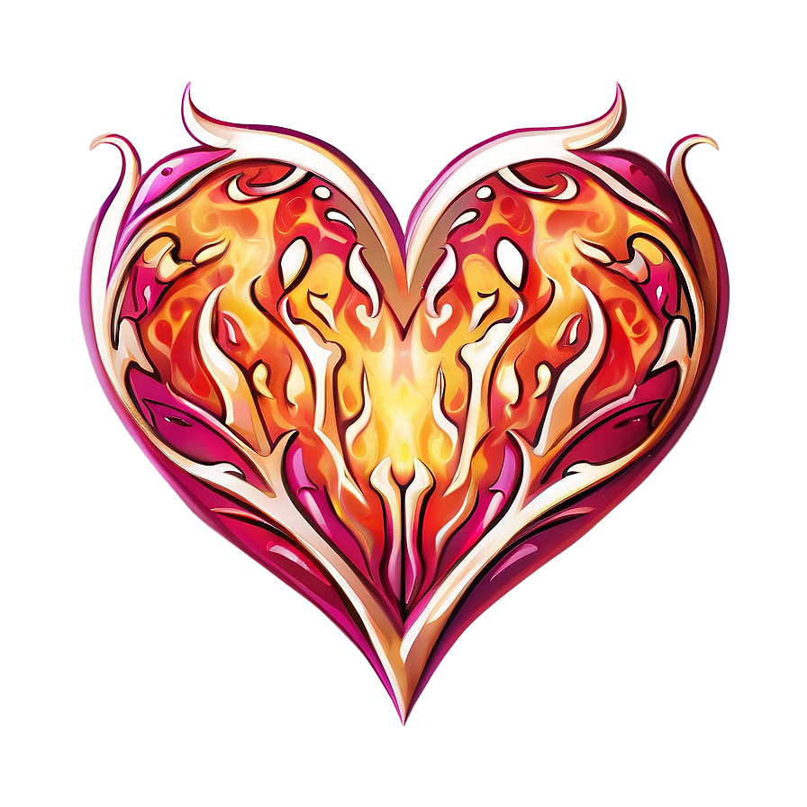 Heart Clipart With Flames Png 06132024 PNG