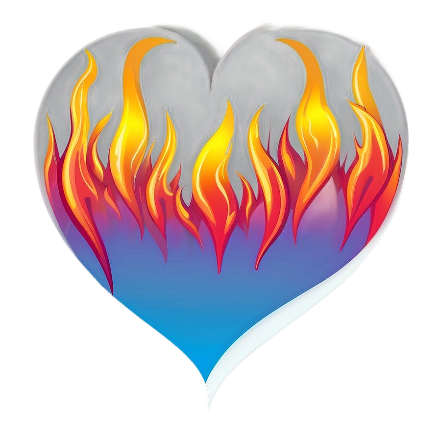 Heart Clipart With Flames Png Qdq PNG