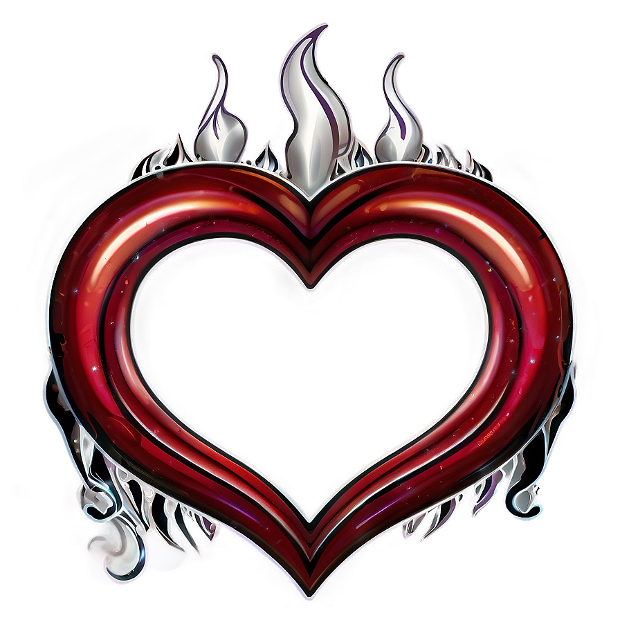 Heart Clipart With Flames Png Wwh PNG