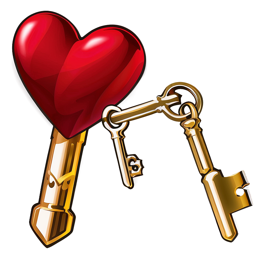 Heart Clipart With Key Png 05252024 PNG