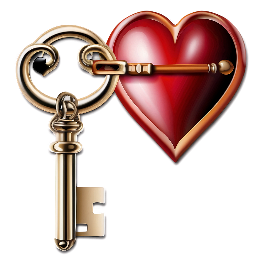 Heart Clipart With Key Png Hux PNG