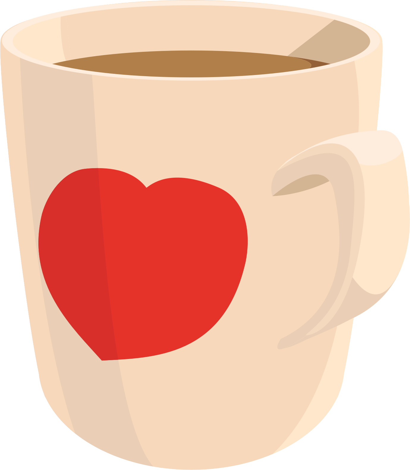 Heart Coffee Mug Clipart PNG