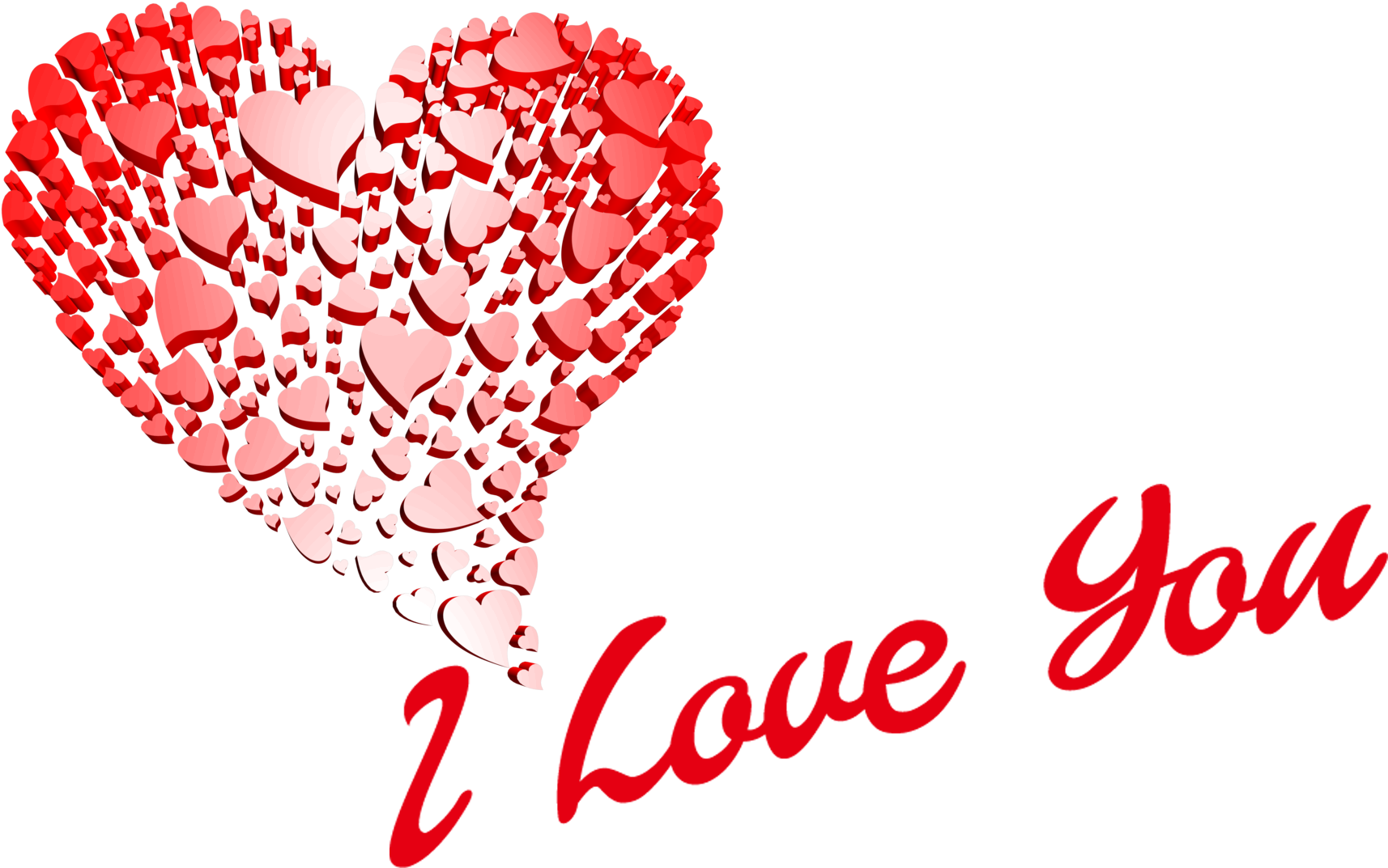 Heart Collage I Love You Graphic PNG