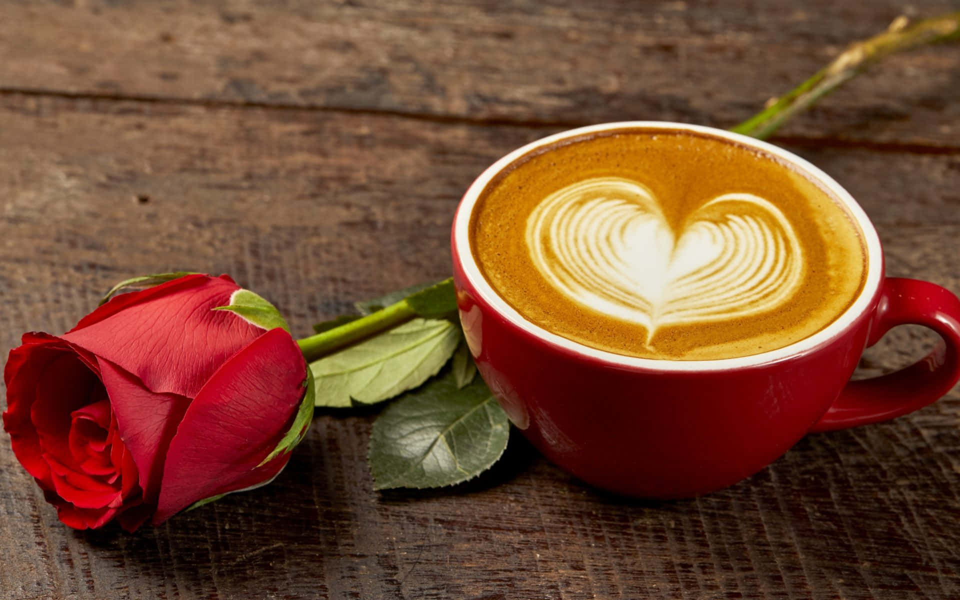 Heart Cup Of Coffee Latte Wallpaper