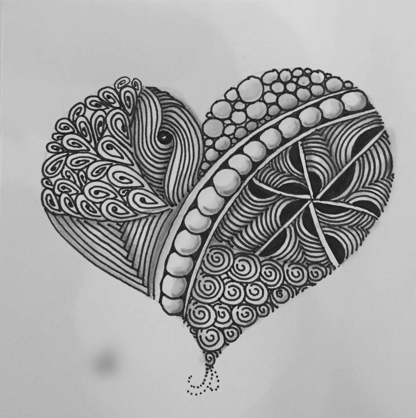 Hand-Drawn Heart Doodle Wallpaper