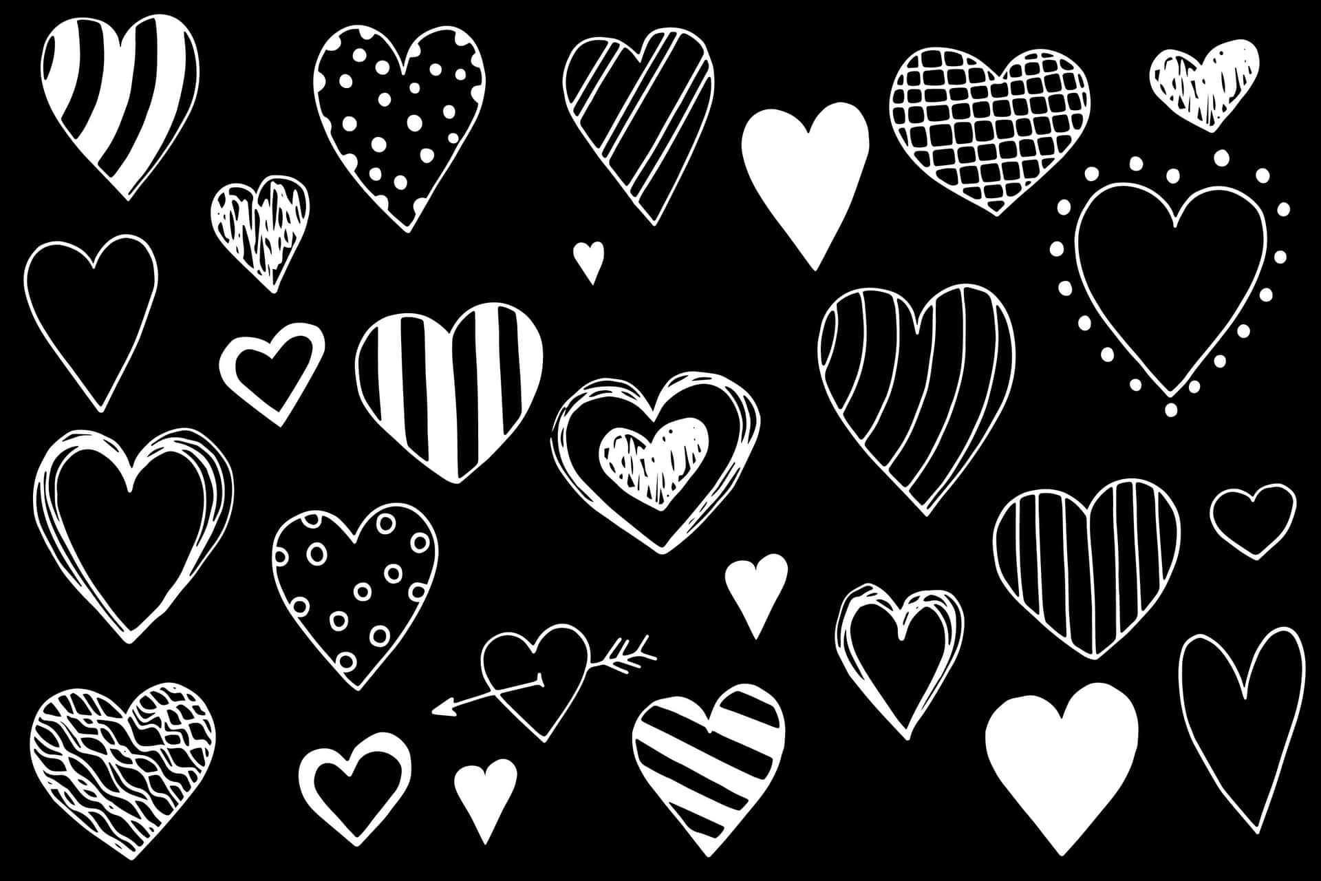 Artistic Hand-Drawn Heart Doodle on a Plain Background Wallpaper