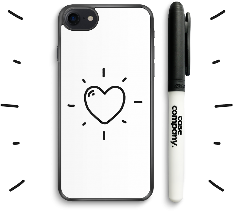 Heart Doodle Phone Caseand Marker PNG